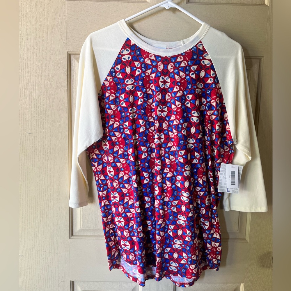 LuLaRoe Multicolor Geometric Pattern Randy Tee